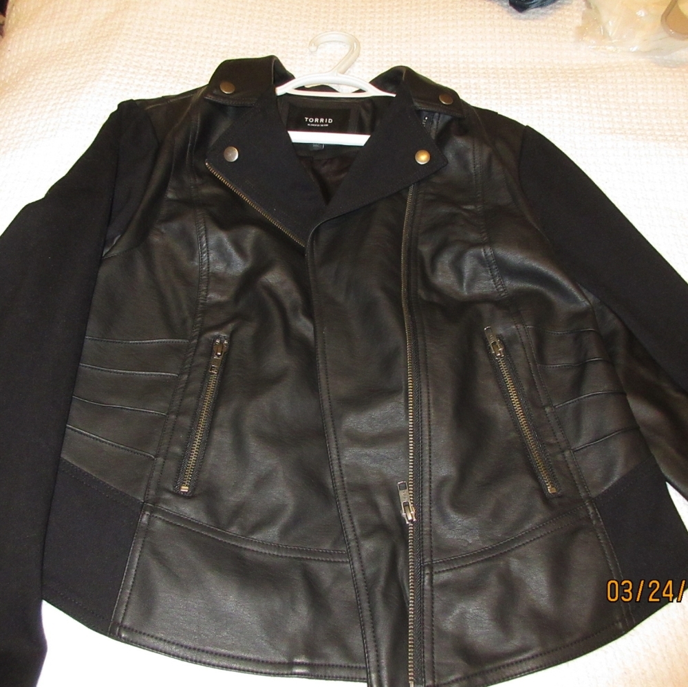 Torrid black faux moto leather jacket